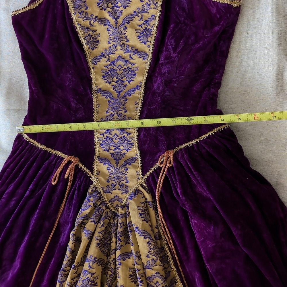 1990s Vintage Jeannie Nitro Purple and Gold Women's Dress - Picture 10 of 14